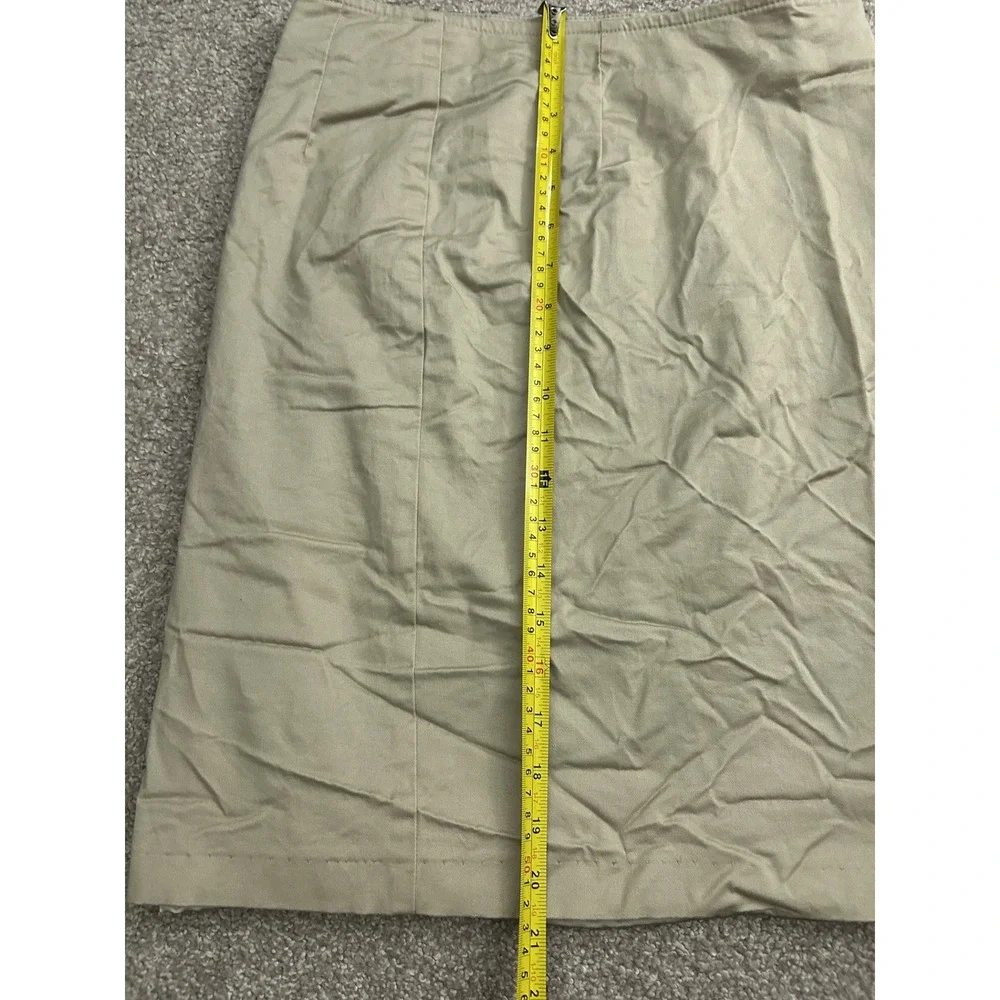 Joan‎ Rivers Pencil Skirt Womens XS Tan Khaki Excellent Cotton Blend Knee Length